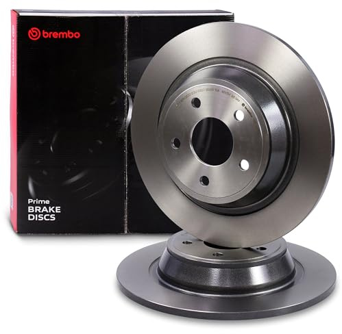 BREMBO Prime Brake Disc Set - 08.N257.21 - Pack of 2 - UV Coated - solid - Grey Cast Iron - Position: Rear - ECE-R90 Certified