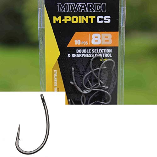 10 x MIVARDI M-Point Curved Shank Haken Starke extrem scharfe Karpfenhaken erhältlich von #4 bis #8 (#4)
