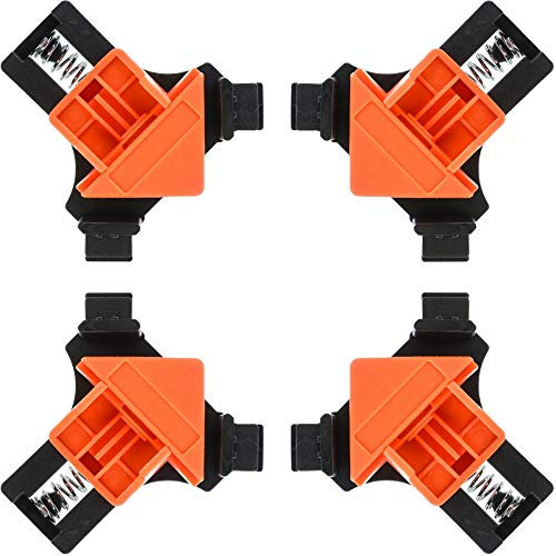 ArtisanShow 4PCS Bar Clamps 90 Degree Right Angle Clip Clamps,Adjustable Swing Corner Clamp,Multi-Function Angle Clamps,Single Handle Spring Loaded Right Angle Clamp,Swing Woodworking Clip Clamp Tool