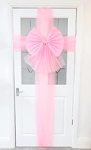 Christmas Concepts® DIY dekorative Türschleife mit Diamanten-Dekoration – Hochzeit/Partys/Weihnachten (Baby Pink)