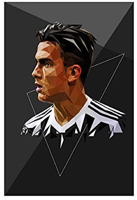 Paulo Dybala Poster Fußball Fußball Wandkunst Leinwand Wandkunst Dekor Druck Bild Gemälde für Wohnzimmer Schlafzimmer Dekoration ungerahmt: 60 × 90 cm