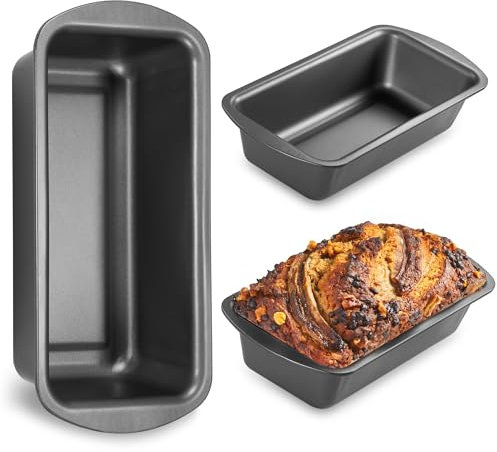 Loaf Pans for Baking Bread Set - HONGBAKE 9x5 Nonstick Bread Tin 3 pack, Perfect for Homemade Bread, Gray