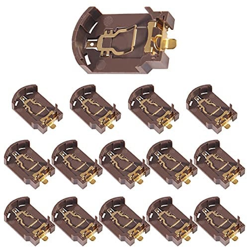 15Pcs CR2032 3V Horizontal SMT Coin Button Battery Holder Brown Container Case Brown Container Case Plastic Housing