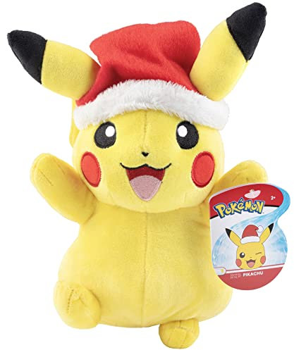 Pokémon 20,3 cm Urlaub Weihnachten Pikachu Plüsch Stofftier Spielzeug - Offizielles Lizenzprodukt - Alter 2+