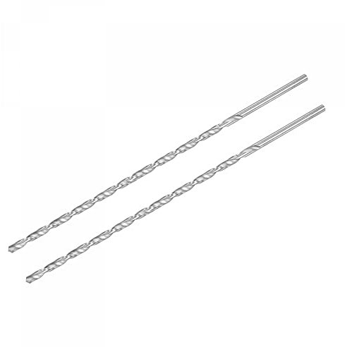 sourcing map HSS(High Speed Steel) Extra Long Twist Drill Bits, 4.2mm Drill Diameter 200mm Length 2 Pcs