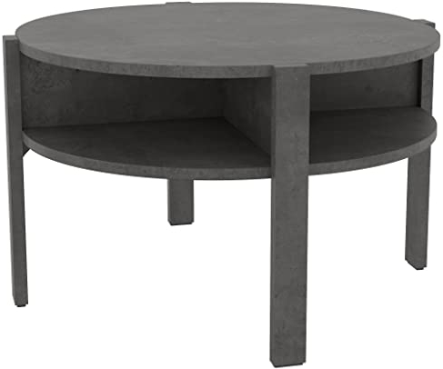 Newroom Couchtisch Betonoptik Wohnzimmertisch Modern - 74,4x45,5x74,4 cm (BxHxT) - Sofatisch Ablagetisch Tisch - [Adora.Two] Wohnzimmer Wohnstube Büro