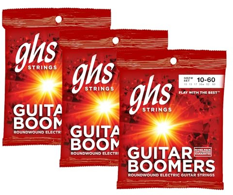 GHS String – Gitarre – GBZW-3 Set (3 Spiele) – schwer – 010-060 – Saiten für E-Gitarre