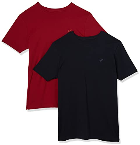 Kaporal, Tee Shirt pour Homme, Modèle RIFT, Stretch, Couleur Navy/Ruby, Taille XL