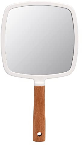 YCHMIR Petit miroir à main carré en bois pour femme Rose 14 x 25 cm