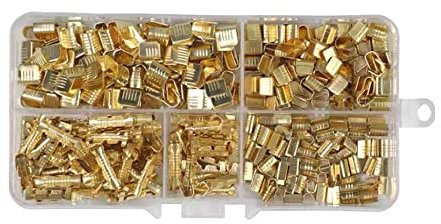 Puttussy 500Pcs U Shape Copper Ring Terminals Crimp Kit Non-Insulated Assortment Cable Wire Spade Electric Butt Connector 454TABC