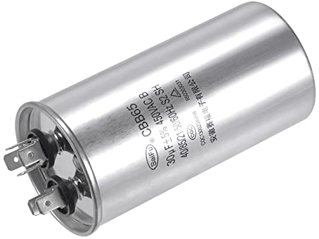 YOKIVE Ejecute Capacitor CBB65, Oval Ejecute Inicie Capacitor con Terminal Genial para HVAC, Aire Acondicionadores, Calor Bombas (Plata, 30uF 30mfd 450V AC 40/85/21)