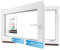 Kellerfenster Kunststofffenster weiß, BxH: 80 x 60 cm / 800 x 600 mm 3-fach Verglasung (42 mm) Dreh-Kipp inkl. Pilzkopfverriegelung, DIN Rechts (Griff Links), 70 mm Profil