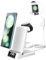 4 en 1 Chargeur Induction pour Samsung, Chargeur sans Fil Rapide pour S24 Ultra/S24+/S24/S23 Ultra/S22/S21, Z FILP 4/5/6,Chargeur Induction pour Galaxy Watch 6/5/Pro/4, pour Galaxy Buds 2/Pro(White)