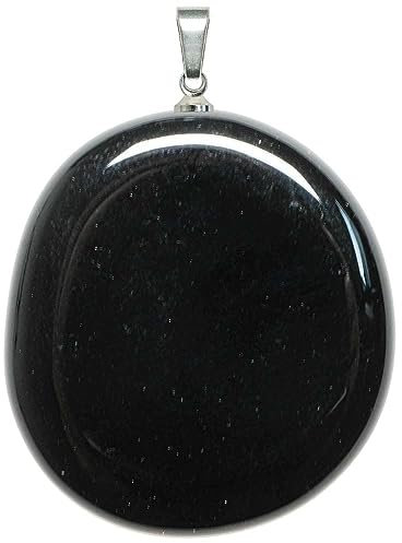Naturosphère - Bijoux naturels C17 - Pendentif galet plat en obsidienne noire