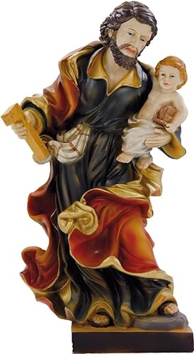 FADEDA Hlg. Josef mit Kind/Höhe:14 cm/handbemalt/detailgetreue Krippen Figuren - Weihnachten Tisch Dekoration Krippe Zubehör