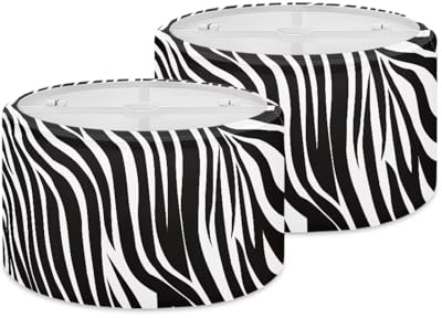 STUOARTE Zebra Stripe Print UNO Lampenschirm 2er Set 13,6 x 13,6 x 8,3 Zoll Lampenschirm passt für Tischlampe, Hängelampe, Wandleuchte, Trommel-Kronleuchter Lampenschirm, Licht Zubehör