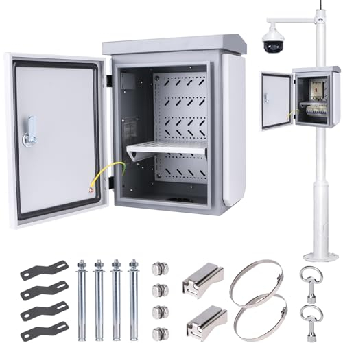 LYKCVIHBX Outdoor Electrical Box Waterproof,Ventilation Design Nema Enclosure,Adjustable Mounting Plate, Wall and Pole Mounting, ly-1.19