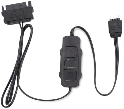 ARGB Controller 5V 3Pin SATA Netzteil ARGB Light Stripe Fernbedienung, ARGB PC Lüfter Controller Kit für PC Rainbow LED Strip, Computer ARGB Lüfter (BLACK)