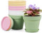 Homeuouz Set di 8 vasi da fiori con sottovaso, 10 cm, in plastica con diversi fori di drenaggio, vaso idroponico, vaso da fiori, ideale per interni e giardini da balcone, colore