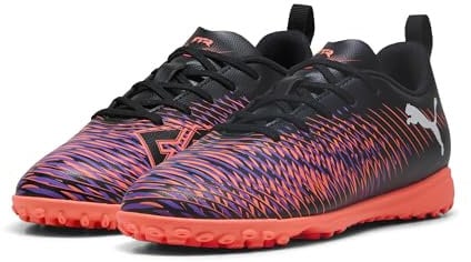 PUMA Future 8 Play TT JR, Scarpe da Calcio, Black White-Glowing Red, 30 EU