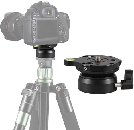 Andoer Leveling Base for Tripod Bubble Level Adjustment Plate for Head Tripod Aluminium 15° Tilt Compatible with DSLR Cameras Canon Nikon Sony