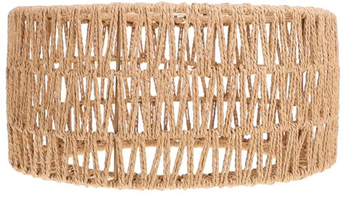 Kichvoe Pantalla De Lámpara De Ratán Pantallas De Araña Reemplazos De Pantalla De Lámpara Tejida Cilíndrica Pantalla De Aplique Colgante Cubiertas De Luz De Ventilador De Techo Para