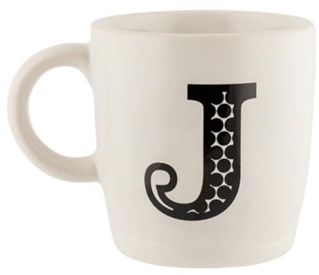 FabFinds Hugga Mug with Initials Classic Ceramic Mug Large Gift Coffee Cups 330ml (J)