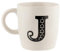 FabFinds Hugga Mug with Initials Classic Ceramic Mug Large Gift Coffee Cups 330ml (J)