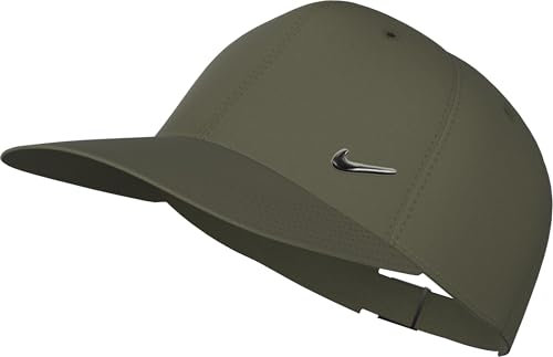 Nike Unisex U Nk Df Club Cap U Cb Mtswsh L Kappe, Medium Olive/Metallic Silver, M/L