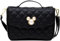 Disney Umhängetasche aus veganem Leder für Damen, Mickey-Maus-Ohren, verziert mit Kunstperlen, Schwarz, Schwarz, 9.0 x 6.5