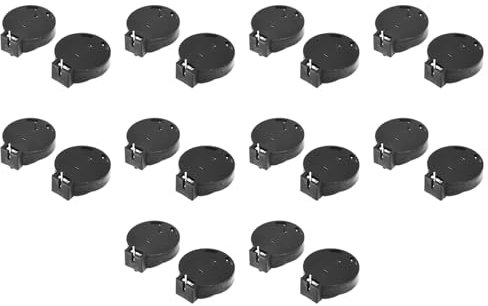 Torsten 20 Stueck CR2450 Muenzen Zellen-Knopf-Batterie Einfassung Halter Gehaeuse 2 Stifte Schwarz