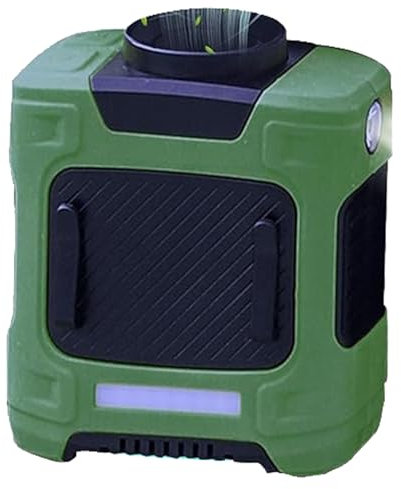Dracqwn Portable 10000mah Power Bank Fan, Portable Waist Fan, Rechargeable Battery Operated With 3 Speeds & Flashlight Neck Fan Hands-Free, For Farming Hiking Cycling(B Green 1-Pack)
