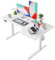 Agilestic Elektrischer Stehschreibtisch, L-förmiger 140 cm höhenverstellbarer Schreibtisch, Sitz- und Stehtisch für Home Office, ergonomischer aufsteigender Computertisch mit Splice Board, Weiß