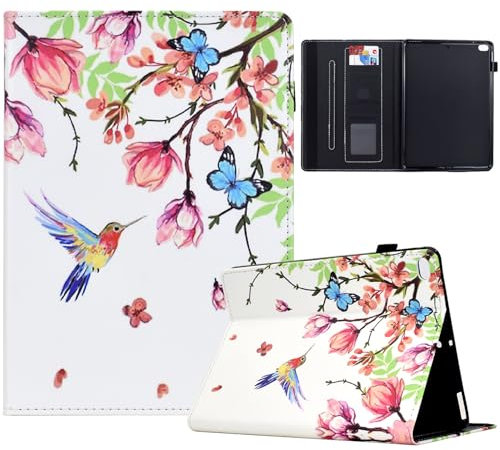 TEDTIKJT Cover para iPad Mini 5 2019 7.9 Carcasa PU Cuero Flip Protectora Cover con Soporte Función Funda Tablet para iPad Mini 5/iPad Mini 4/iPad Mini 3/iPad Mini 2 Cover,Flores y pájaros