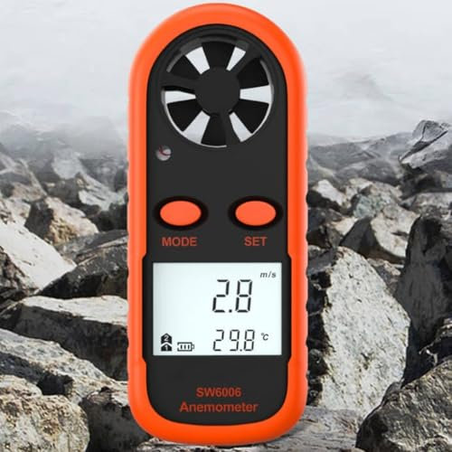 Misuratore di velocità del vento, anemometro portatile, mini anemometro, leggero misuratore di velocità del vento digitale a palette anemometro