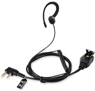 HYS Radio Earpiece Headset Compatible for Baofeng UV5R BF-888S Quansheng UV-K5(8) Kenwood Walkie Talkie, G-Shape Plastic Earhooks, Lightweight (2)