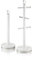Swan SWKA18537WHT Serenity Towel Pole and Mug Tree Set with Smooth Matt Finish, Stainless Steel Accents and Non-Slip Bases, White