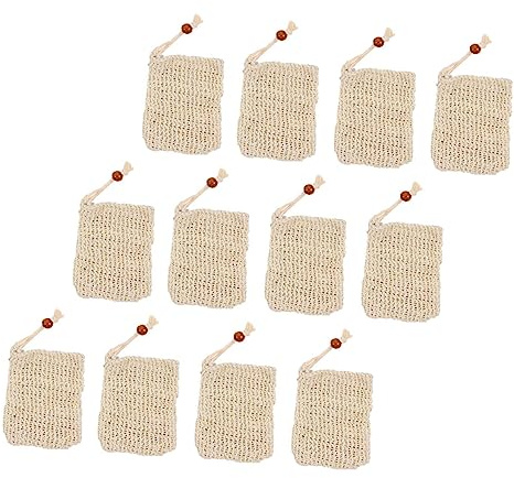MUSISALY 14pièces Pochette de Bain Exfoliante avec Porte-savon Rangement Pratique pour Petits Savons Séchage Rapide