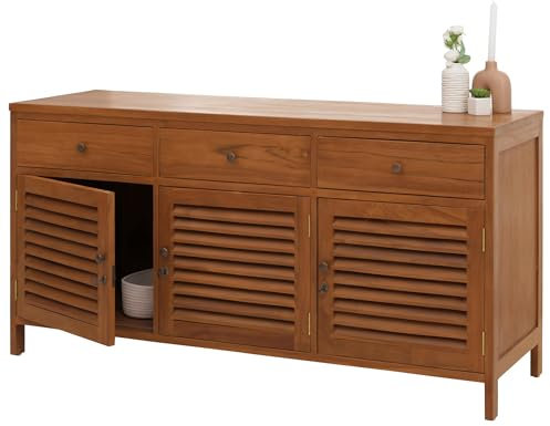Mendler Teak-Badezimmerkommode HWC-M90, Badschrank Waschtisch, hochwertiges B-Grade-Teak (Kernholz, 20-30 Jahre), 81x155x50cm