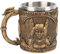 Jwthee Chope à bière vintage en faux bois, chope à bière Viking, chope à bière avec poignée, tasses Viking en acier inoxydable, tasse à café médiévale rétro Viking en acier inoxydable