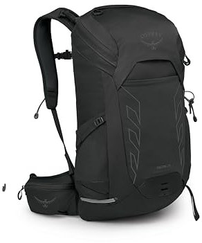 Osprey Talon 26L Herren Leichter Wanderrucksack mit Hüftgurt, Schwarz/Kohlegrau