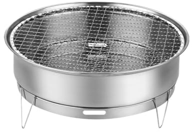 Barbecue a carbone in acciaio inox – Barbecue portatile da tavolo per cucinare all'aperto, usa e getta e facile da usare per campeggio, picnic e feste in giardino