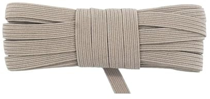 Risdany Cordoncino Elastico Piatto da 5 Metri, Cordoncino Elastico in Lattice da 6 mm, Finiture per Cucire Abiti,Abbronzatura,6 mm