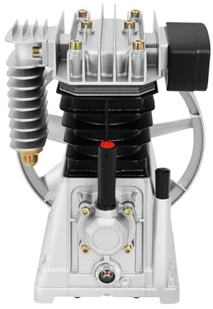 Compressore d'aria a 2 cilindri, 960 giri/min, 8 bar, compressore a pistone lubrificato con puleggia per motore 3HP, testa del compressore per sistema di aria compressa e officina (modello 2065-420L)