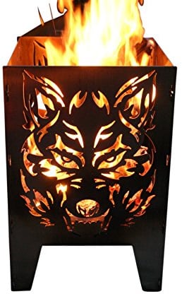 Feuerkorb Feuersäule Design: Wolf Gr. XXL 35,5x37x75cm, 14,5kg aus 2mm Rohstahl