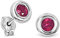 MIORE Schmuck, Ohrringe Damen, Ohrstecker Gold 375 9 Kt Weißgold, Damenohrringe mit Rubin Stein in Zargenfassung, goldene Ohrstecker Damen, Ohrschmuck