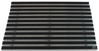 EMCO Eingangsmatte DIPLOMAT 22mm Bürsten schwarz Fußmatte Schmutzfangmatte Fußabtreter Antirutschmatte, Größe:590 x 390 mm