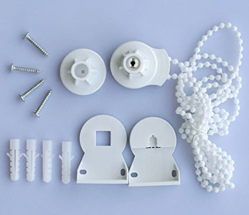 Roller Blind Fittings,25mm Roller Blind Brackets for Roller Blinds Repair,Repair Kit Curtain Roller Accessories for Curtain Repair with Beaded Chain & Screws for Windows