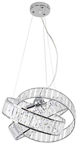 MiniSun | Modern 3 Way Chrome & Clear Acrylic Jewel Intertwined Rings Design Ceiling Light Pendant | Pendant Lights, Home Décor & Improvement Essential