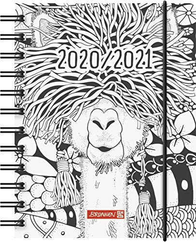 BRUNNEN 1071750191 „ZENart“ Tageskalender/Schülerkalender 2020/2021, 1 Seite = 1 Tag, Sa. + So. auf einer Seite , Blattgröße 12 x 16 cm , A6 , PP-Einband